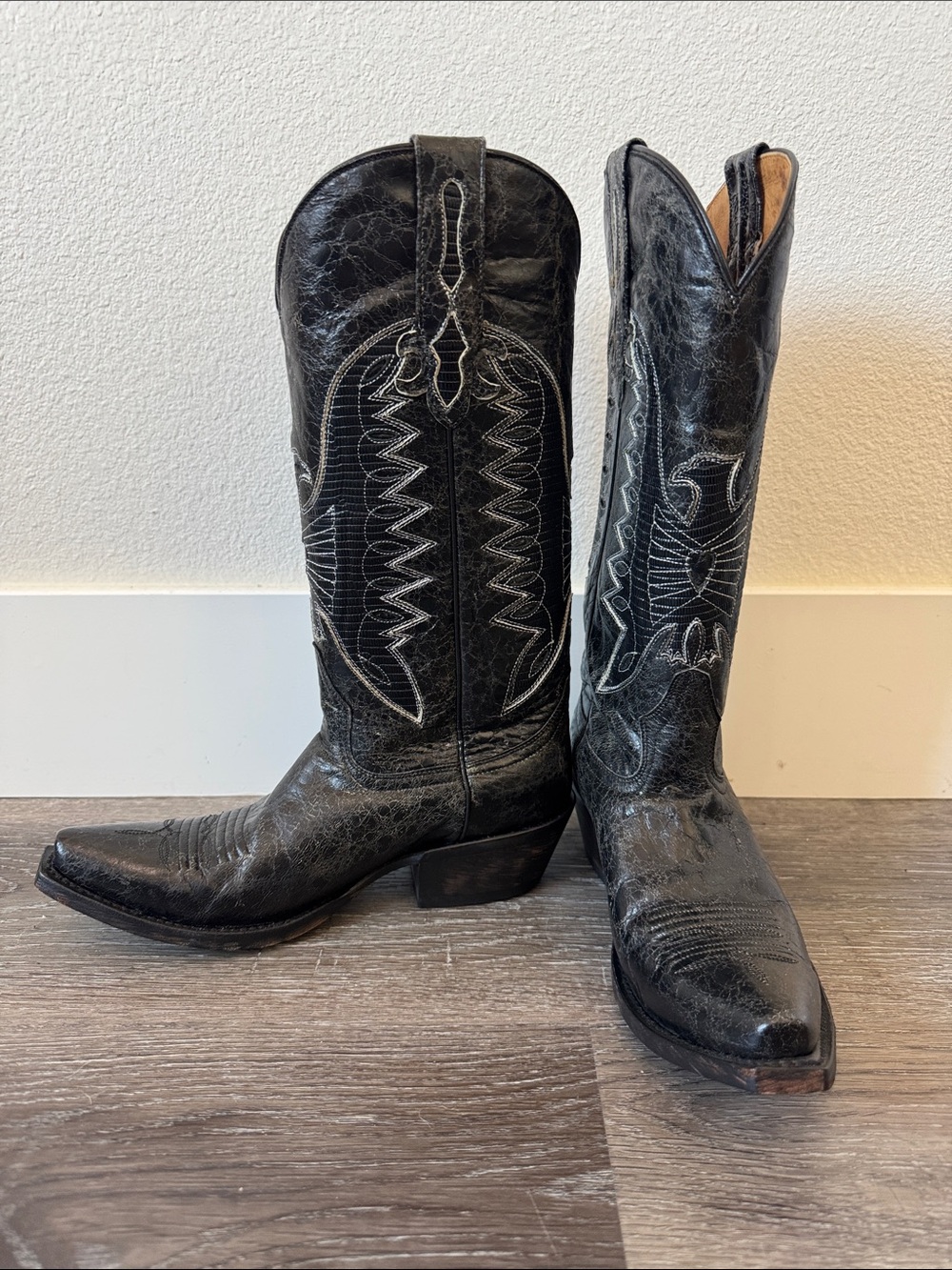 NEW Johnny Ringo Black Leather Western Cowboy Boots - Women